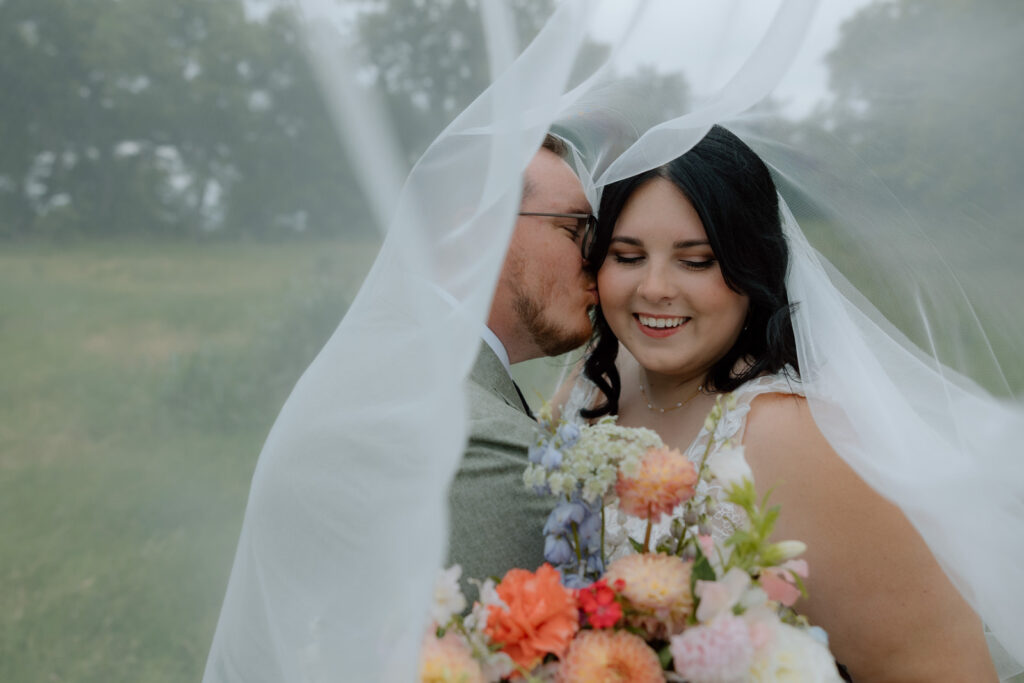 Inclusive Wedding Veil Couples Portrait